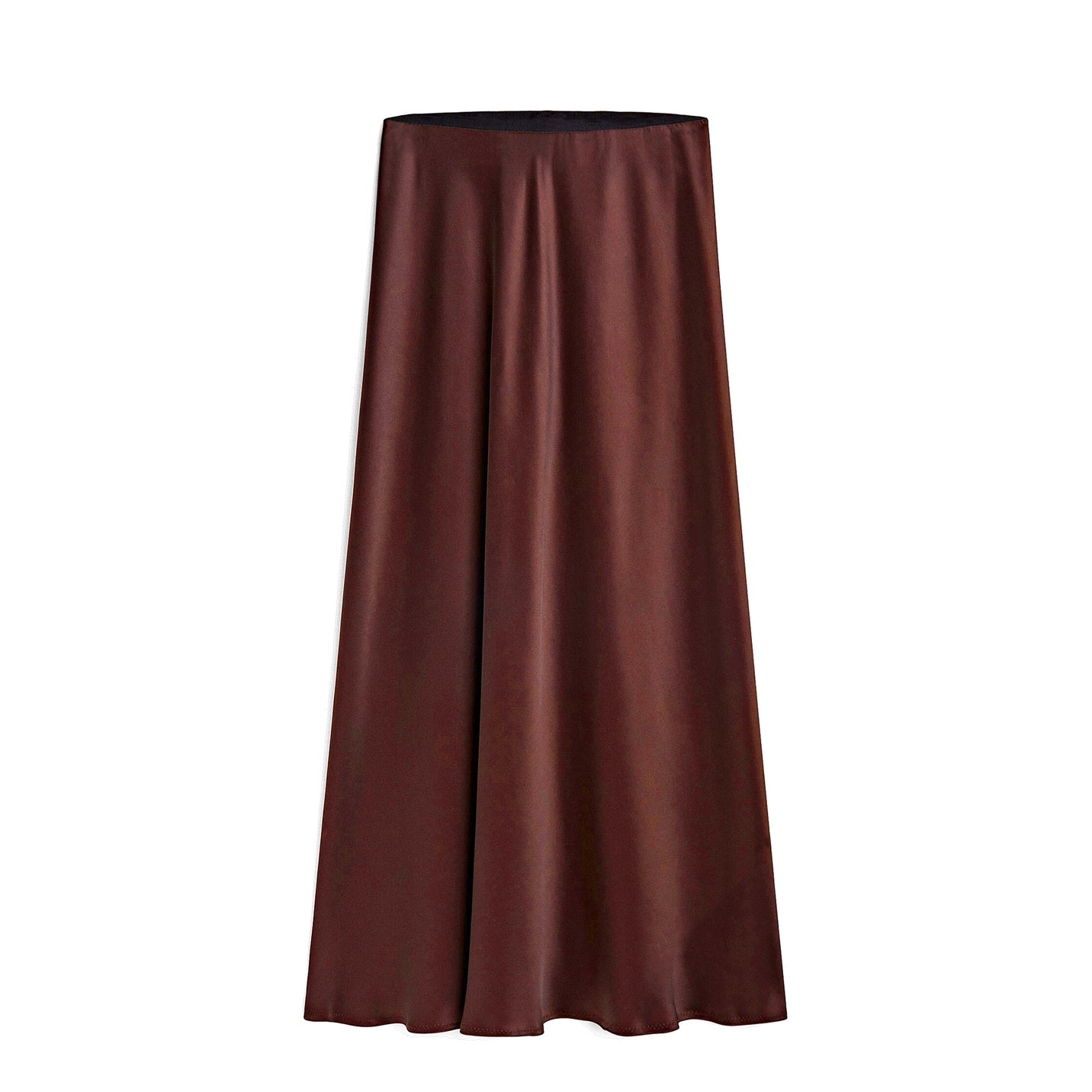 Graceful Slit Maxi Satin Skirt