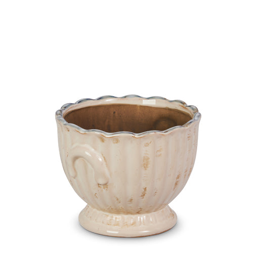 Antiqued Cream Planter