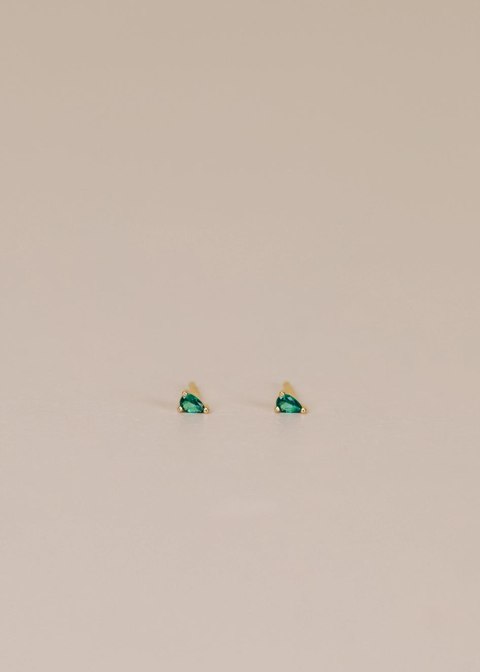 Emerald Teardrop Stud