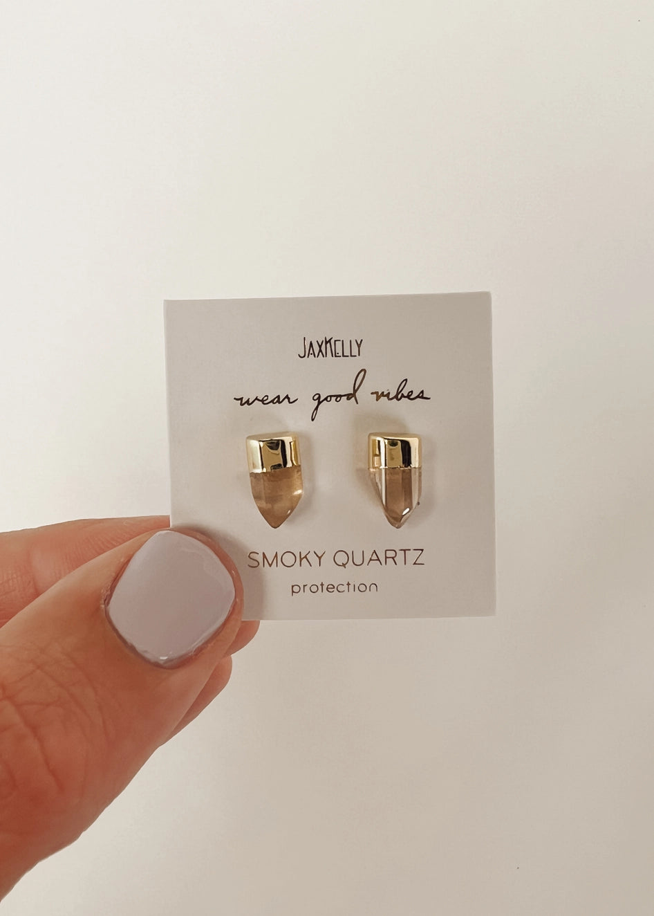 Gold Dip Smokey Quartz Earring