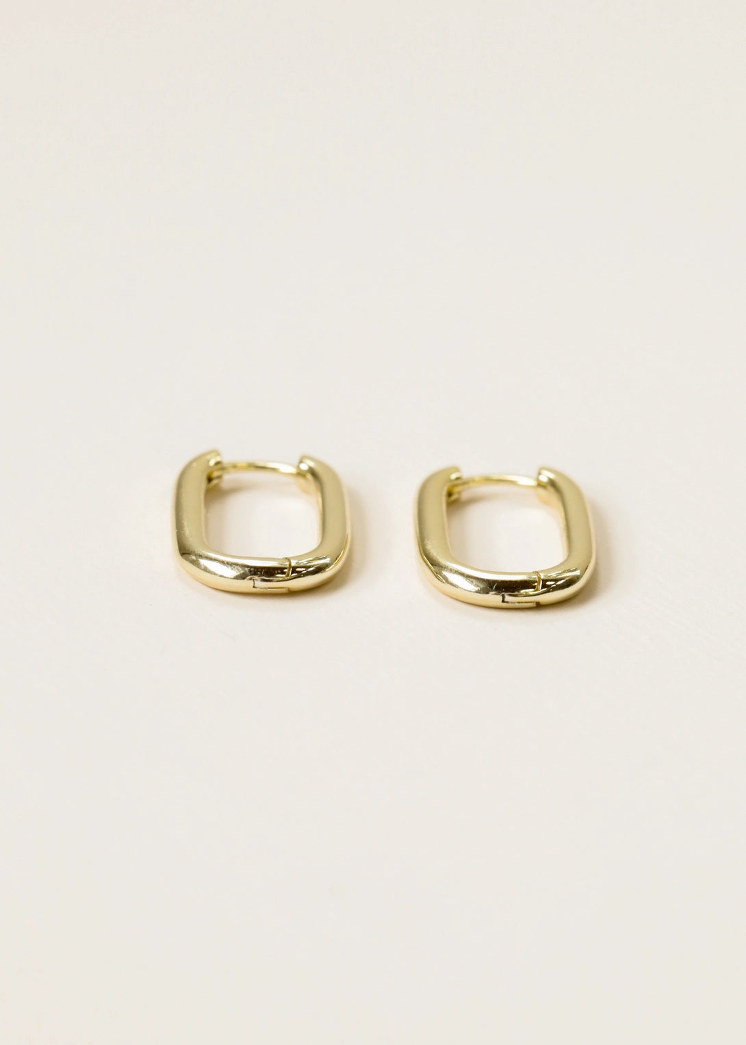 Large Rectangle Gold Hoop Earrings