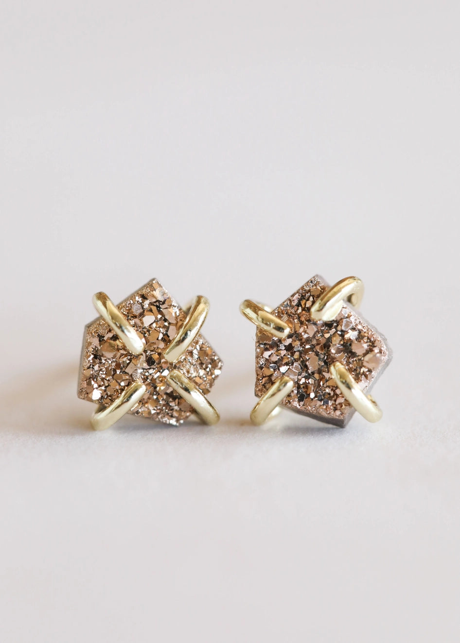 Druzy Prong Earrings