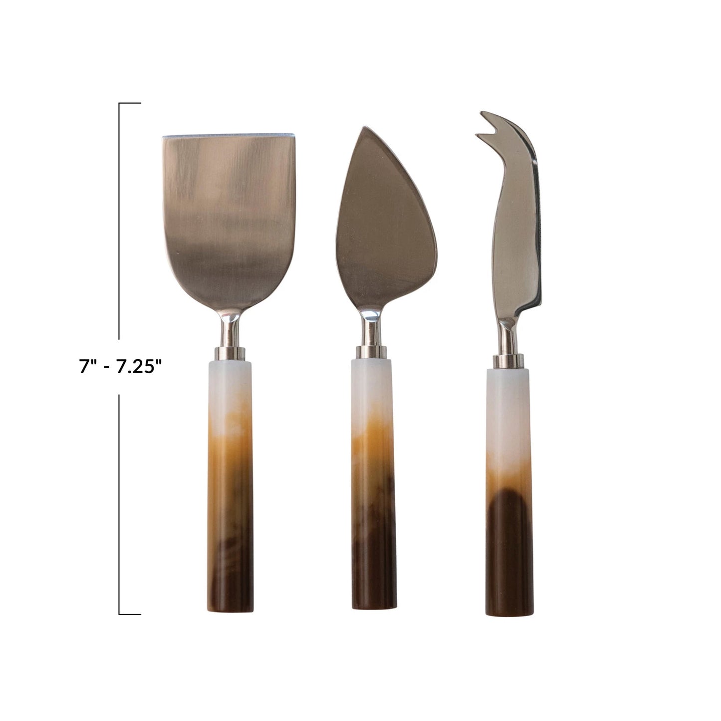 Stainless Steel and Resin Cheese Knives