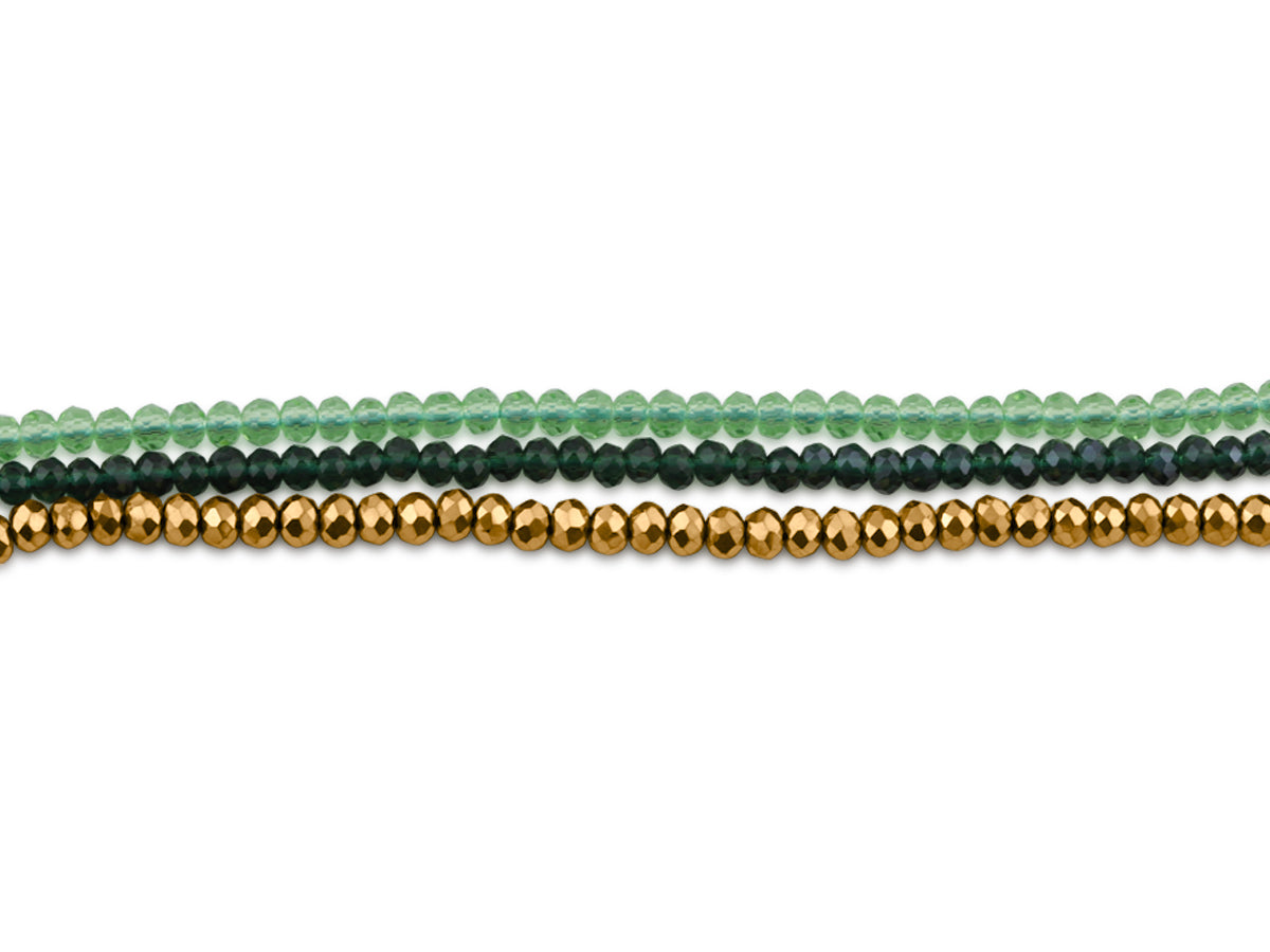 Green Belle 3 String Beaded Anklet