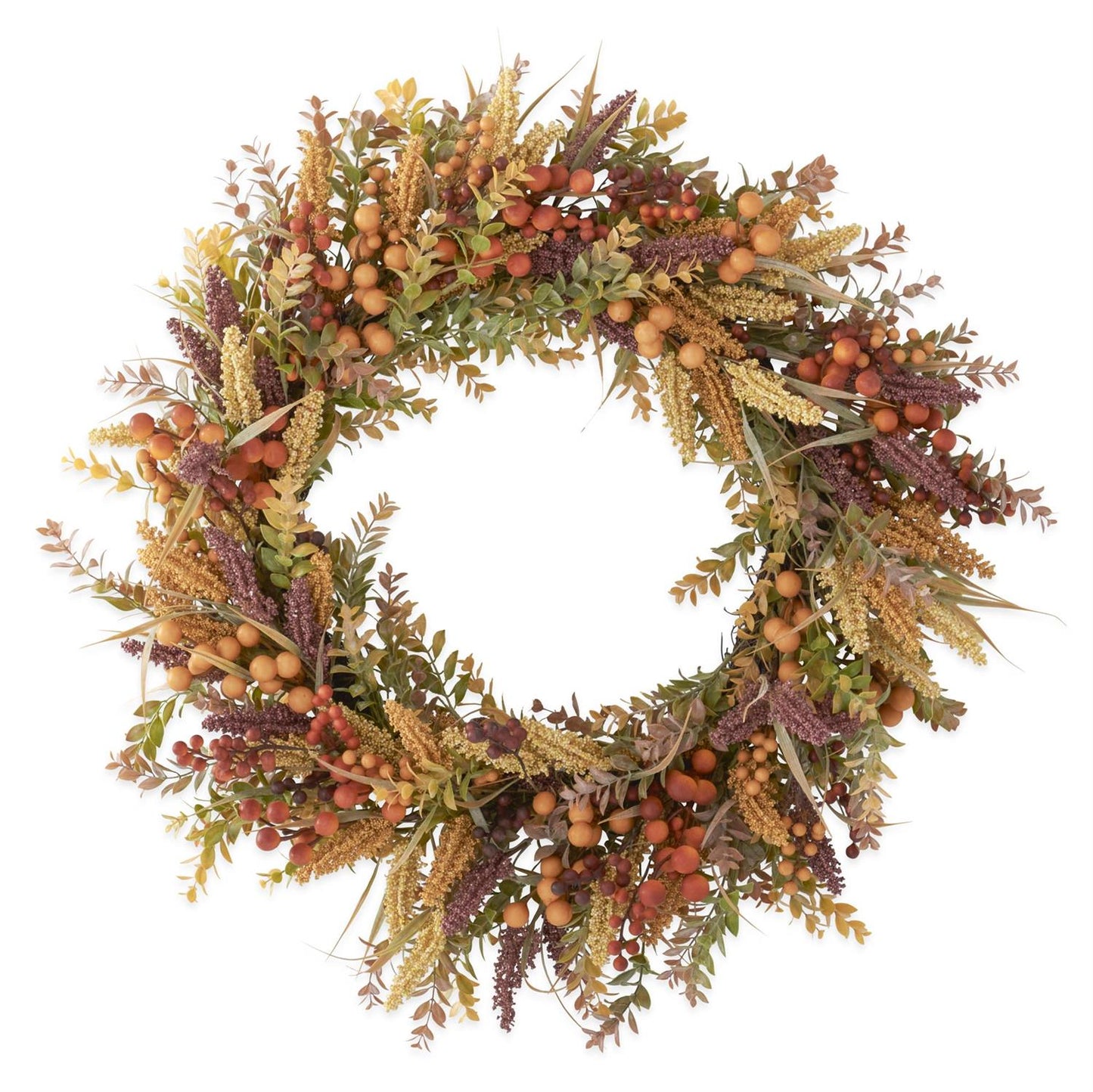 Burgundy Cream Seed Berry Wreath