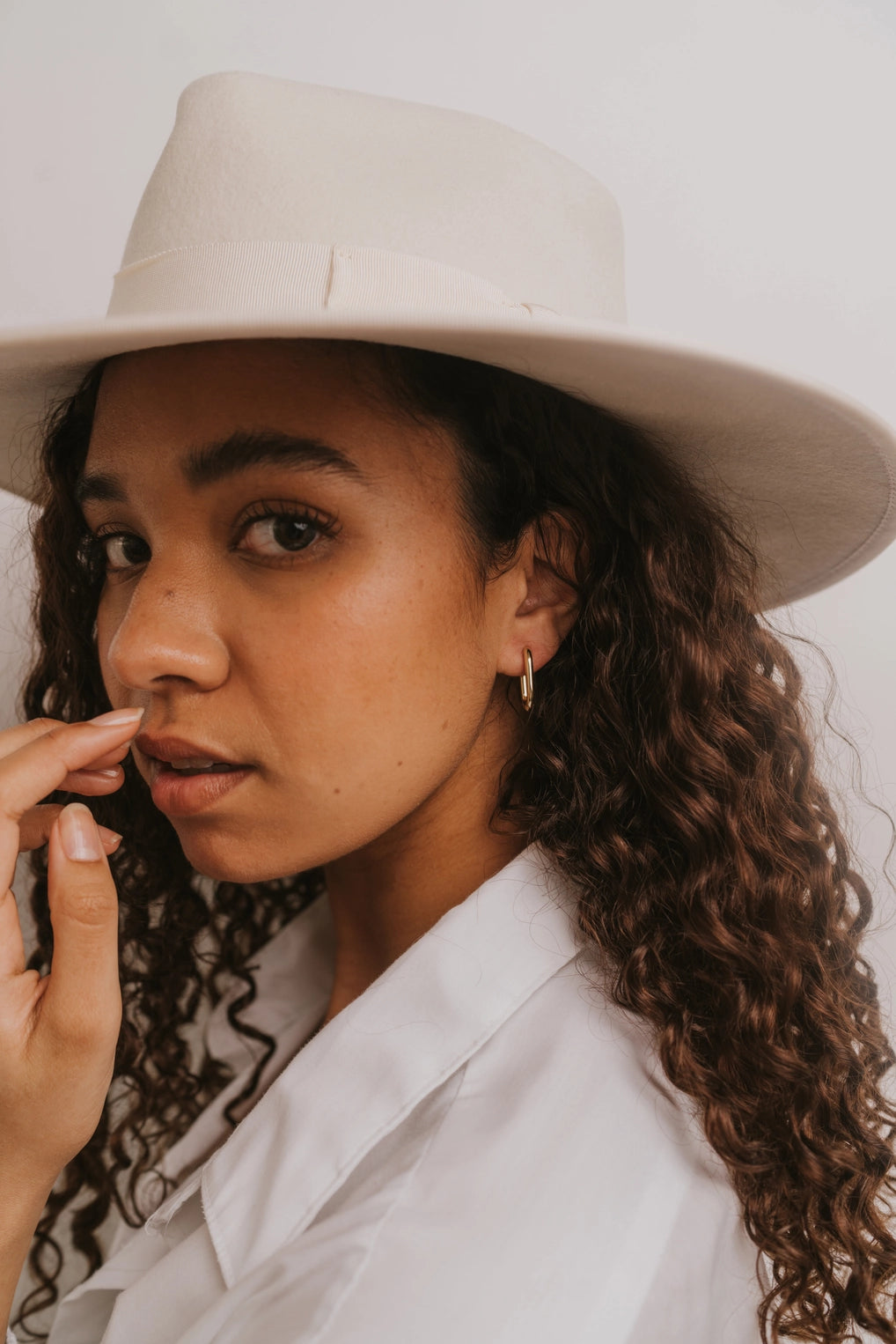 Large Rectangle Gold Hoop Earrings