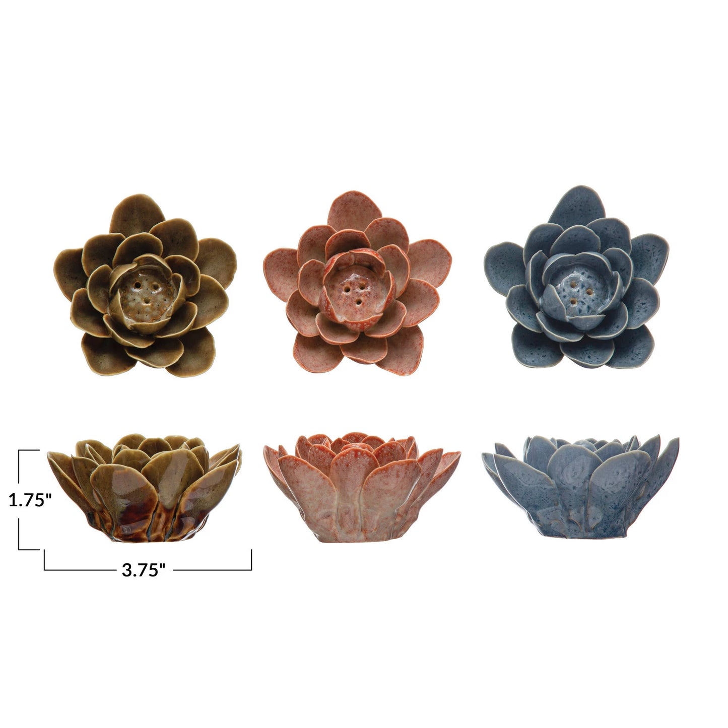 Stoneware Incense Flower Holder
