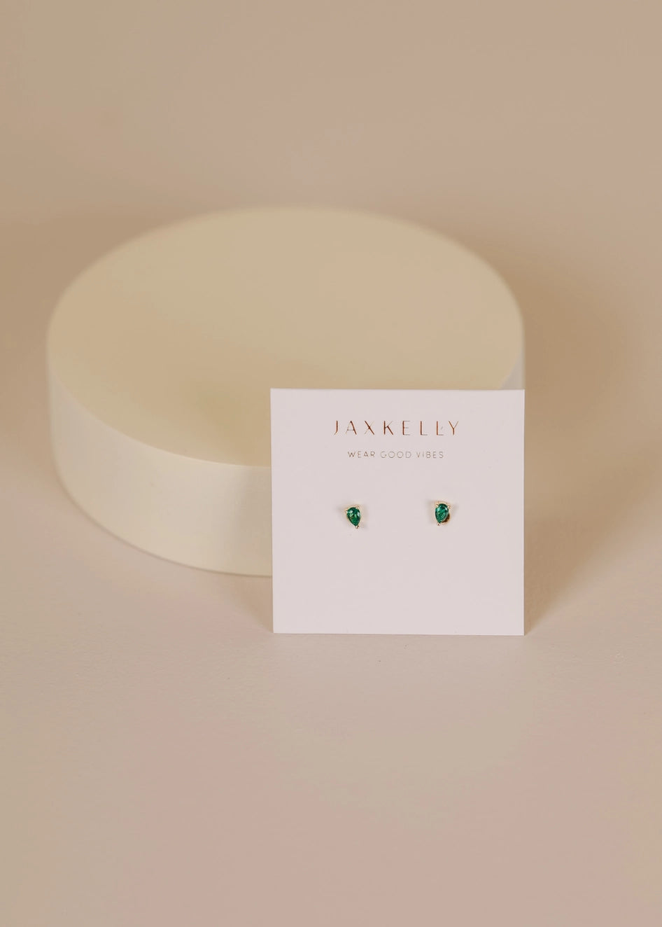 Emerald Teardrop Stud