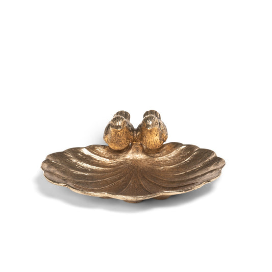 Gilded Perch Pewter Jewelry Dish