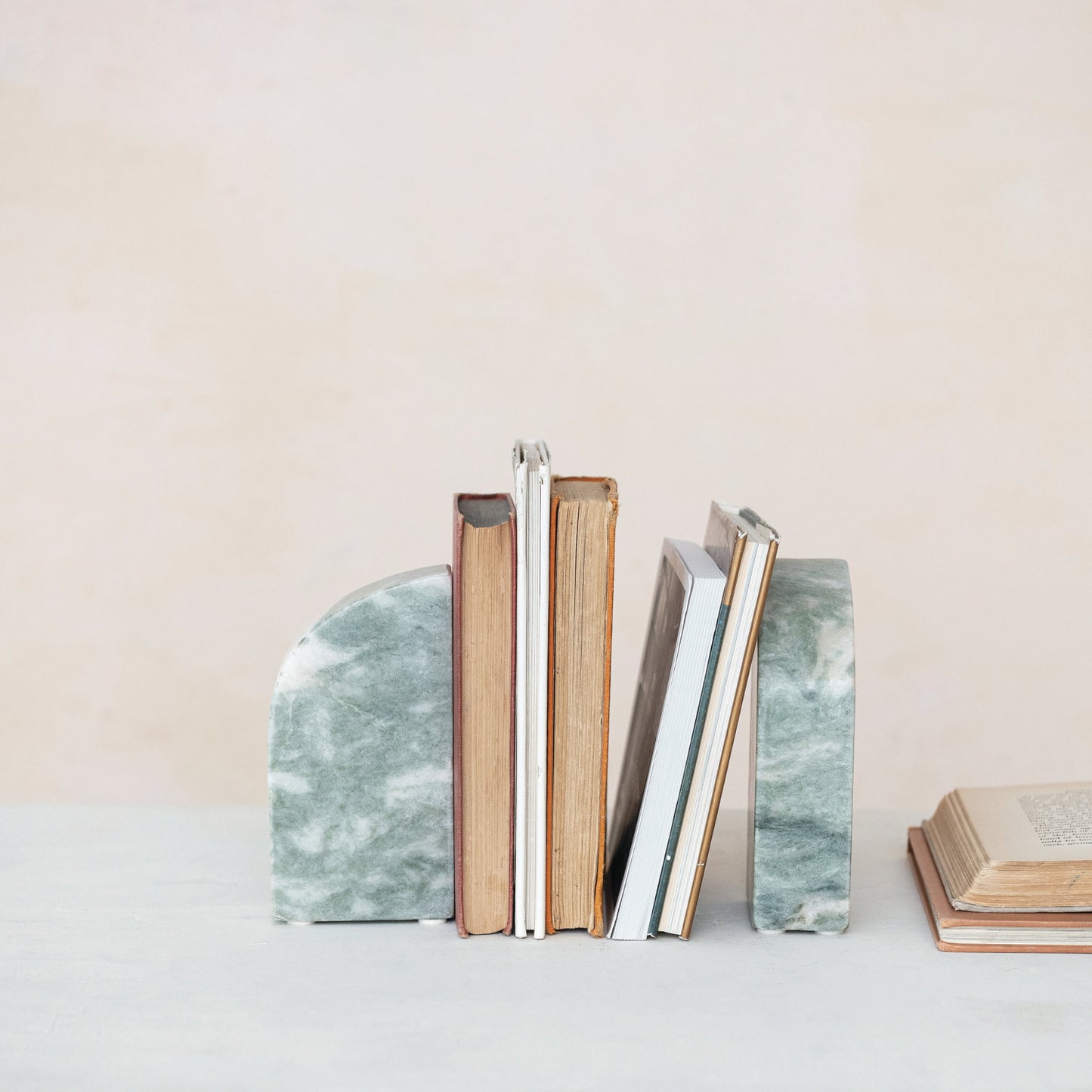 Green Marbled Bookends