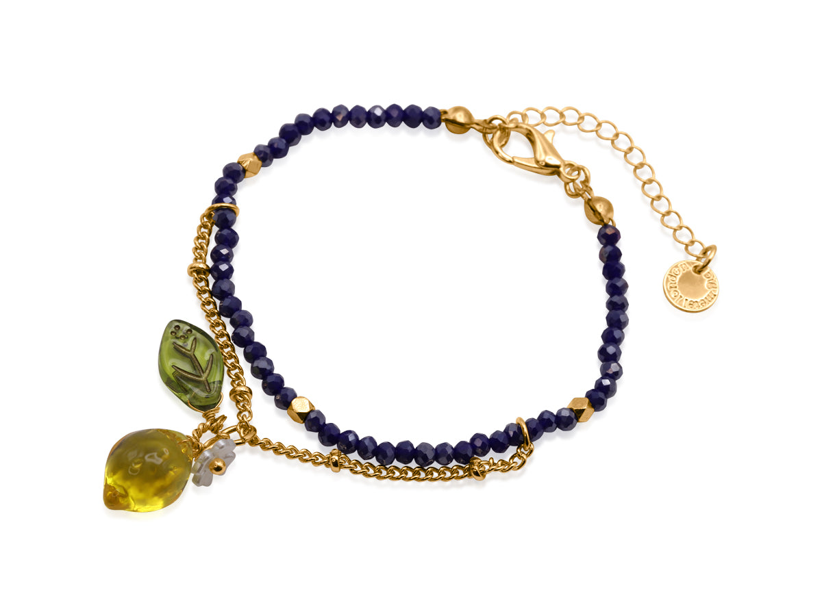 Navy Santorini Lemon Drop Bracelet