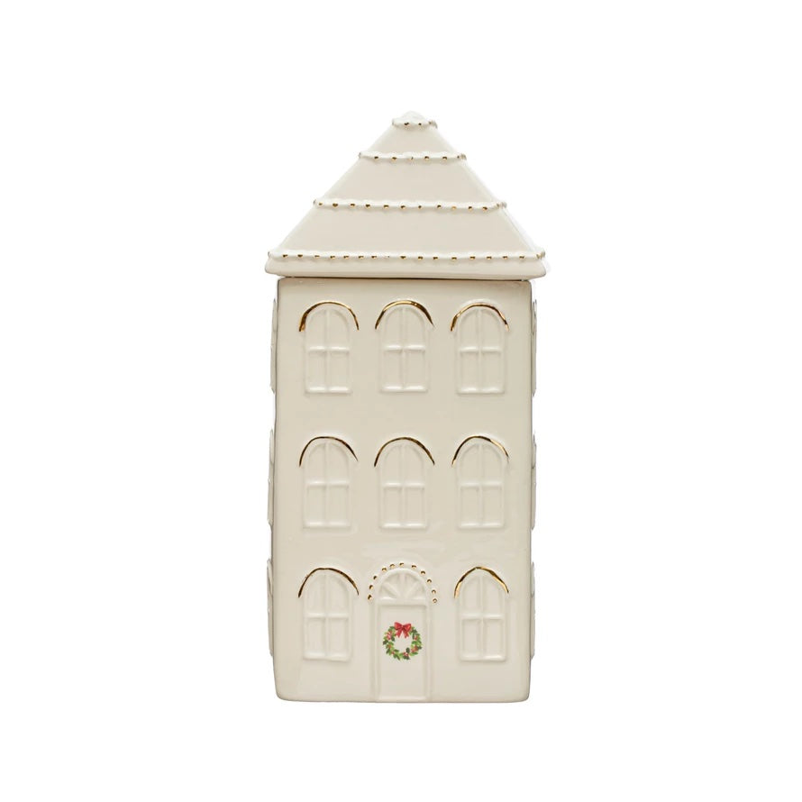Stoneware House Cookie Jar