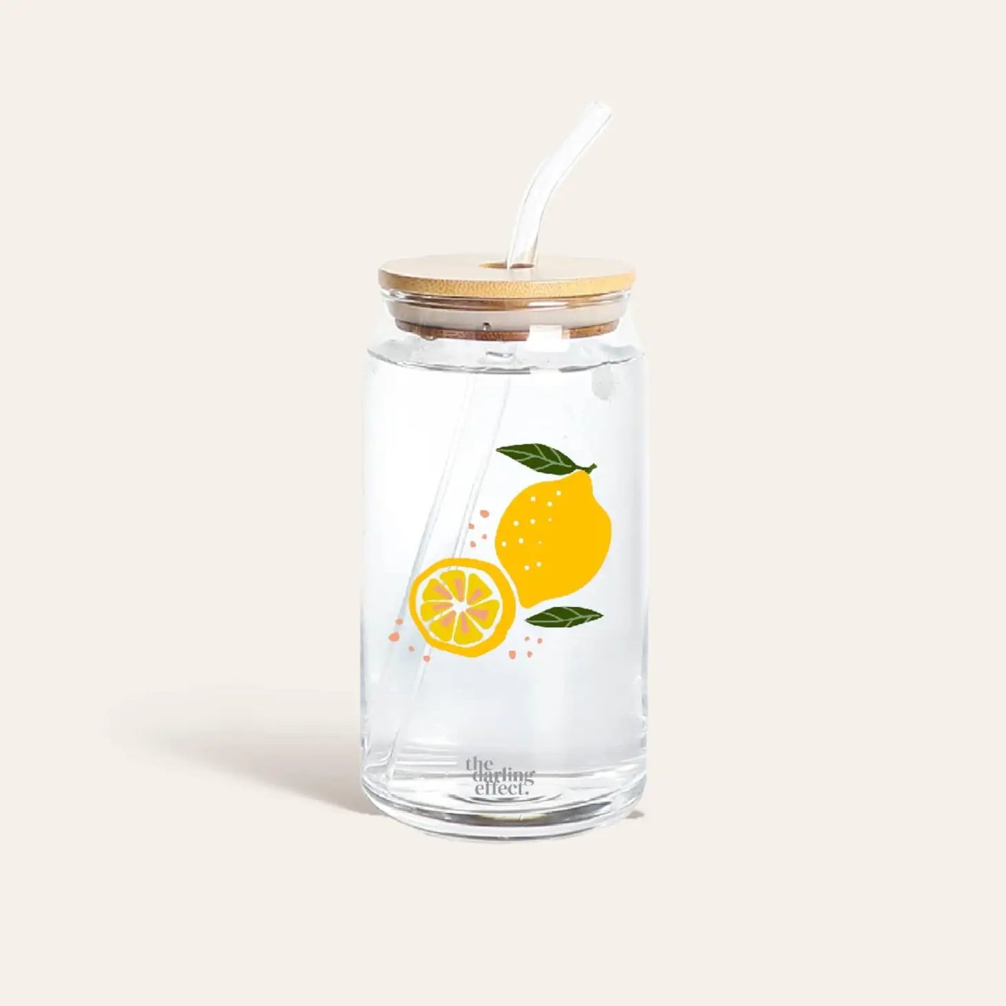 Citrus & Floral Iced Coffee Glass