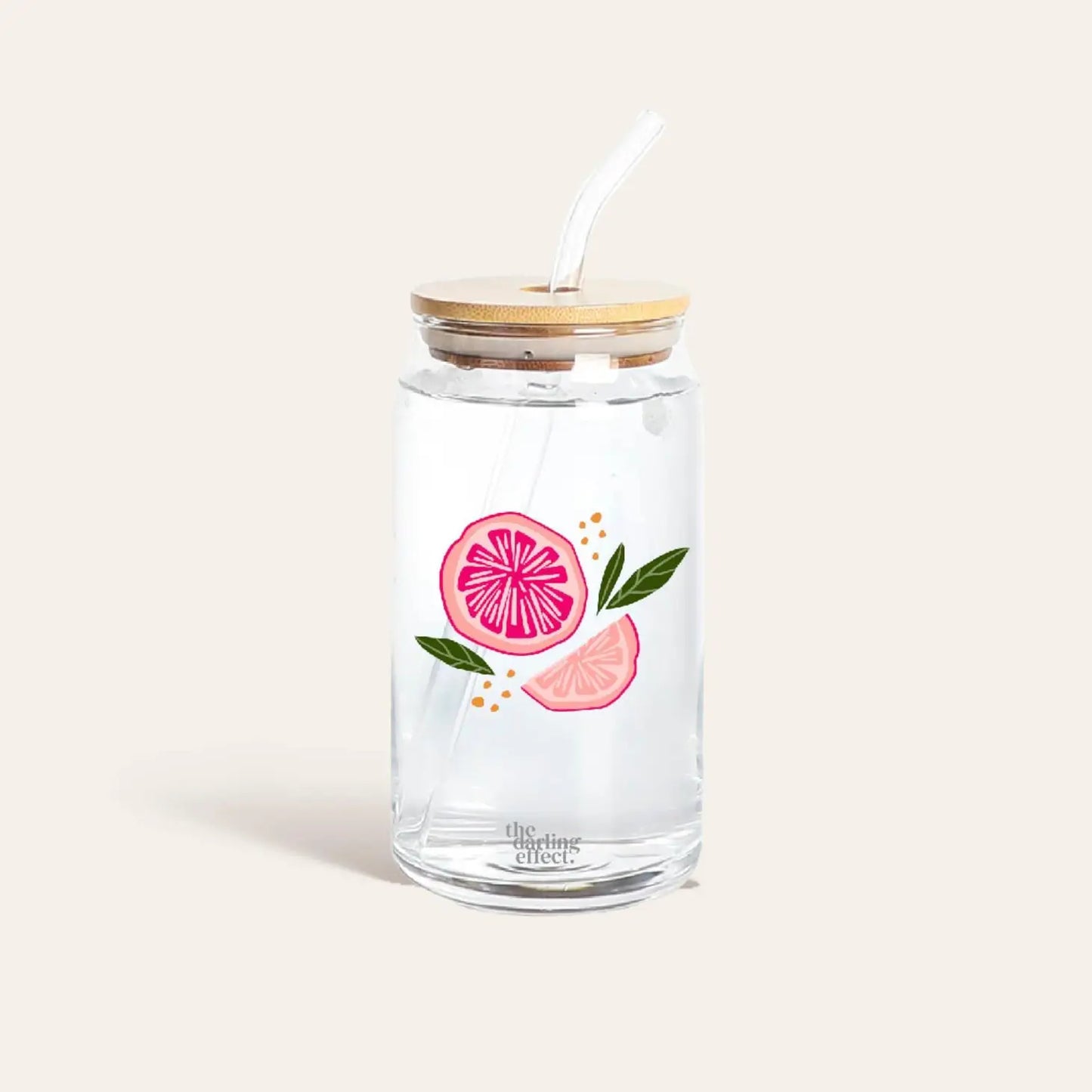 Citrus & Floral Iced Coffee Glass