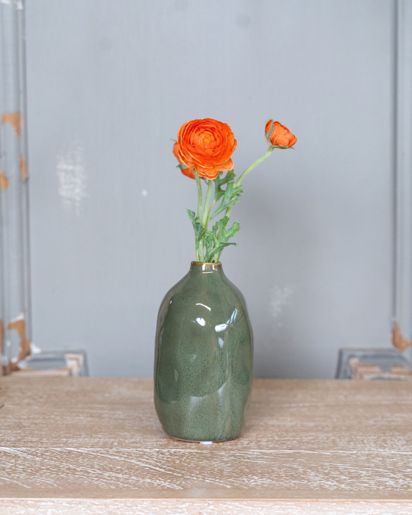 Green Ceramic Bud Vase