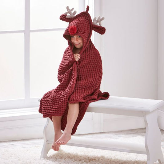 Reindeer Hooded Waffel Towel