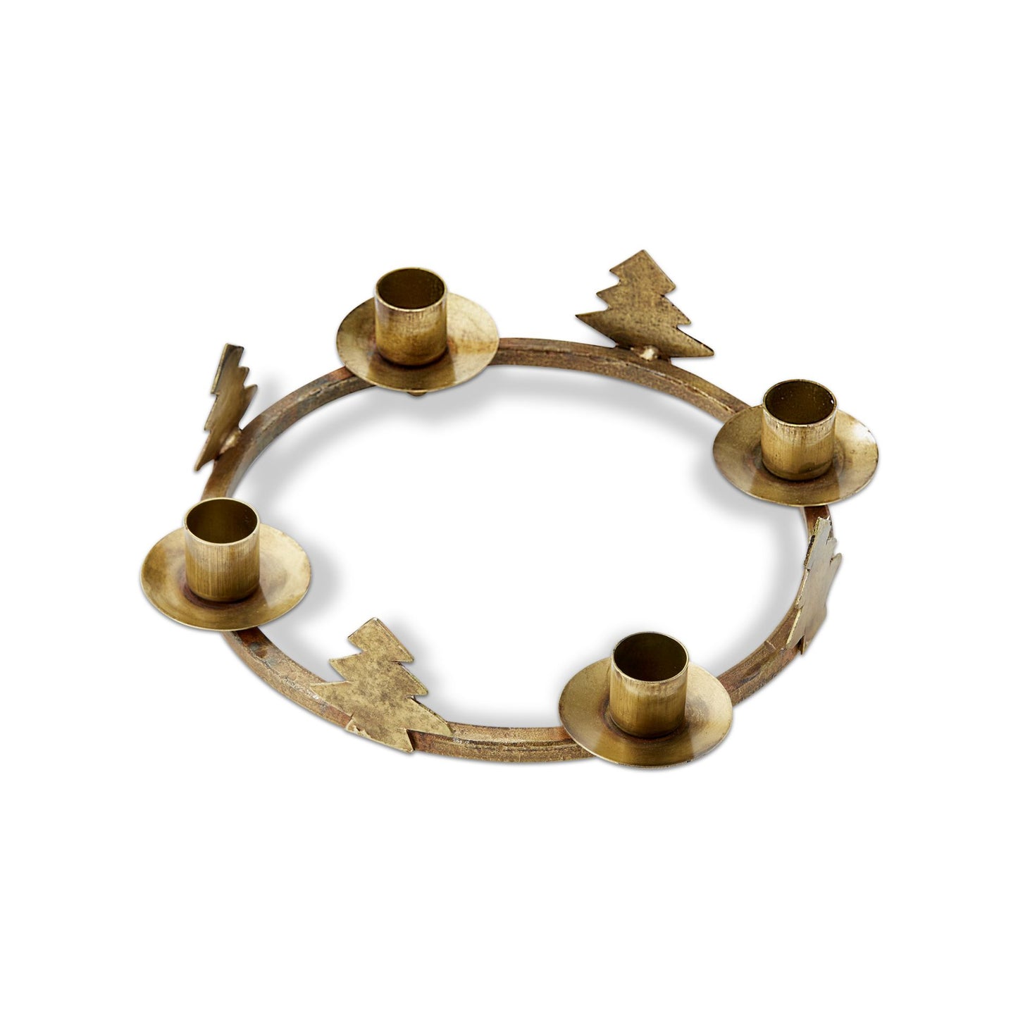 Brass Wreath Taper Candle Holder