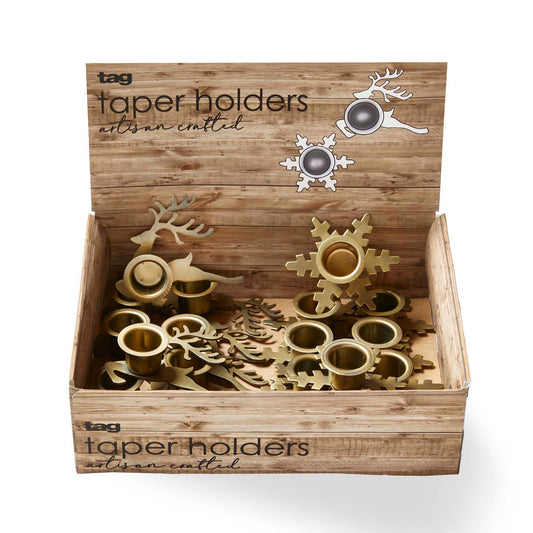 Brass Reindeer Taper Holders