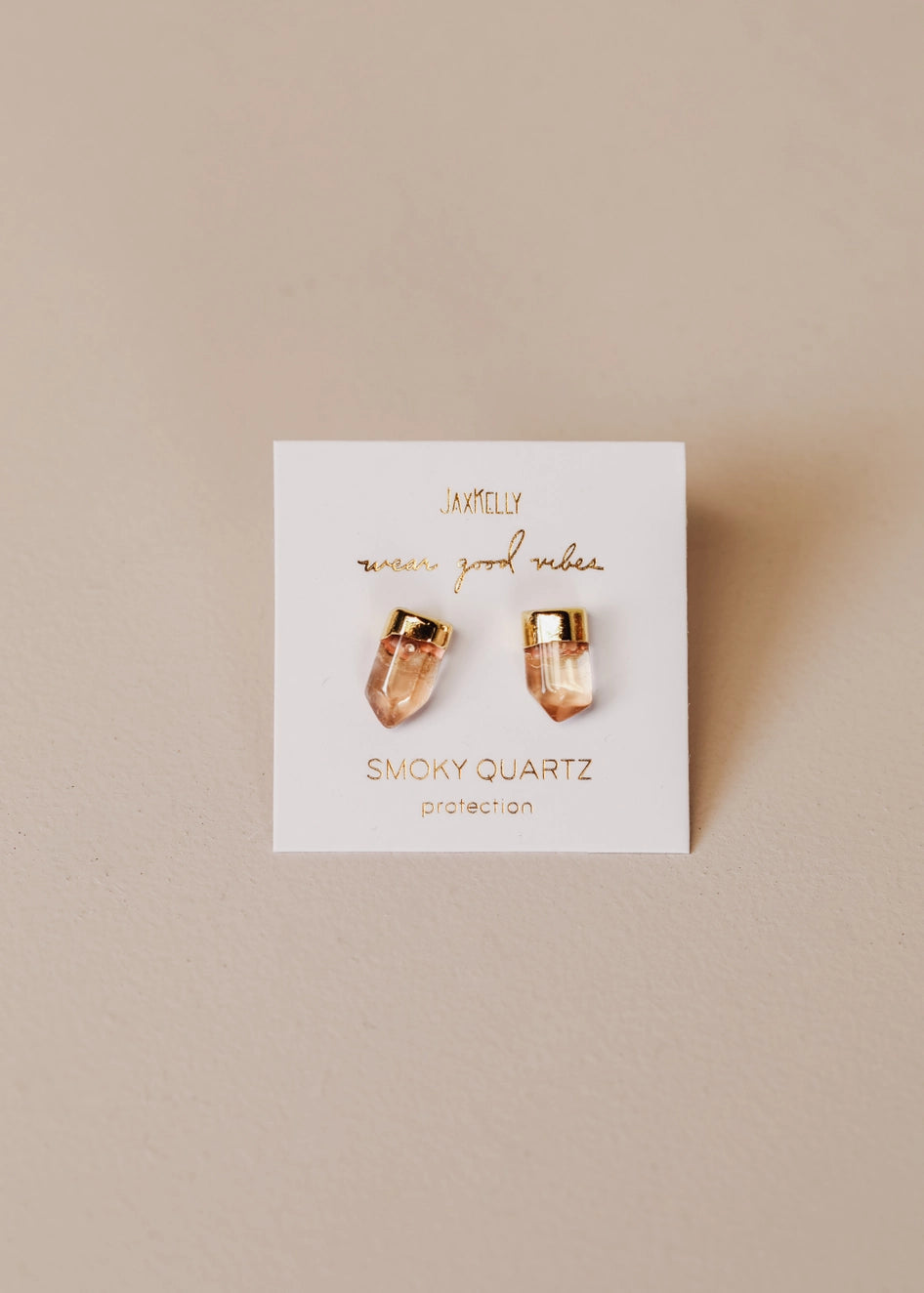 Gold Dip Smokey Quartz Earring