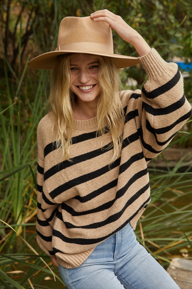 Knit Oversized Striped Sweater