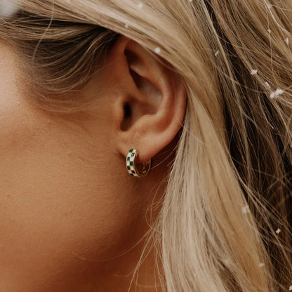 Green and White Checkered Hoops