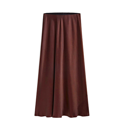 Graceful Slit Maxi Satin Skirt