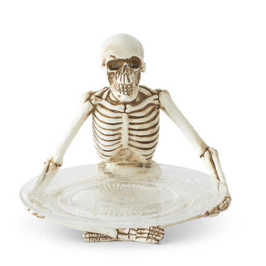 Resin Sitting Skeleton with Plate