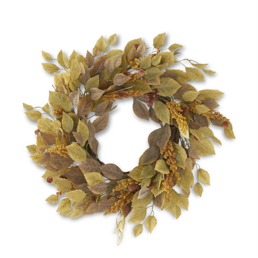 Green Birch Leaves Wreath