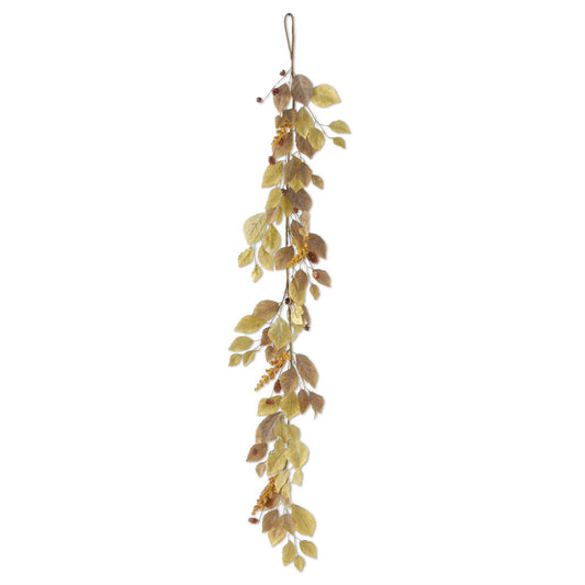 Green Birch Leaves Garland