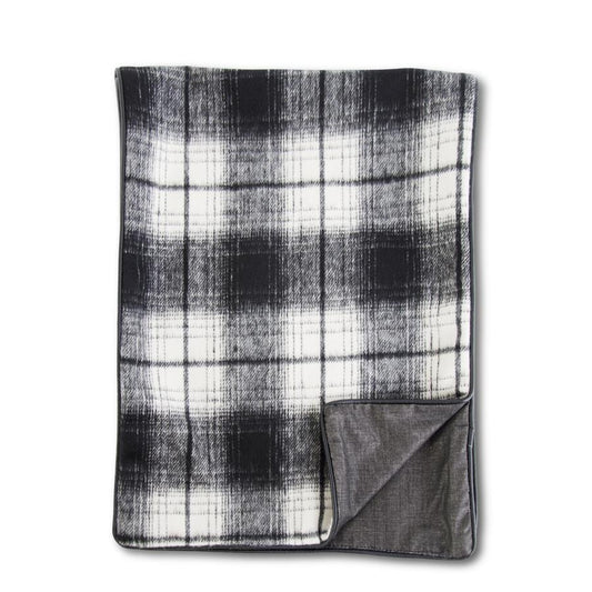 Black and Cream Plaid Table Runner