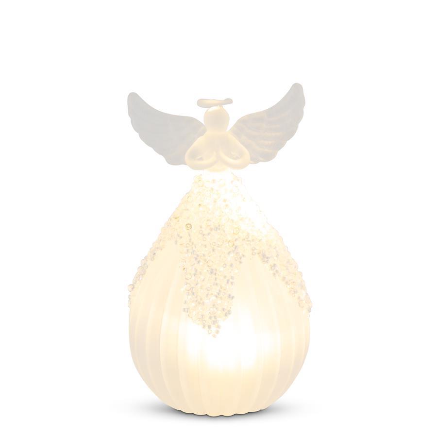 Frosted Ribbed Glass LED Angel