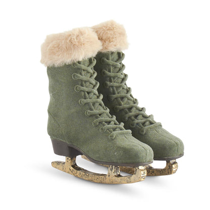 Green Velvet Ice Skates