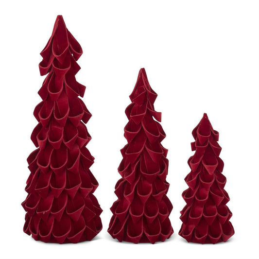 Red Velvet Ribbon Cone Trees