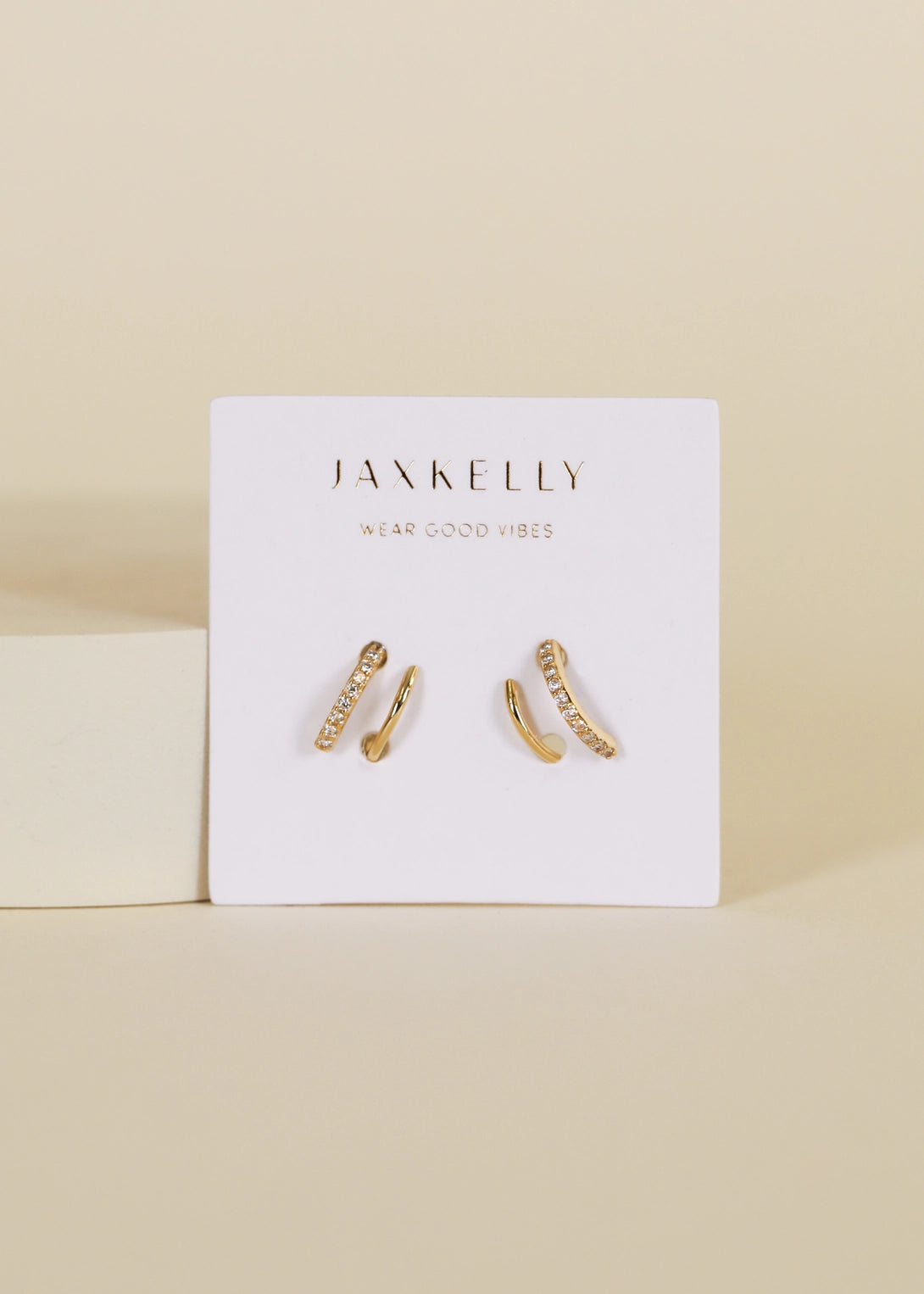 Pave Spiral Gold Earrings