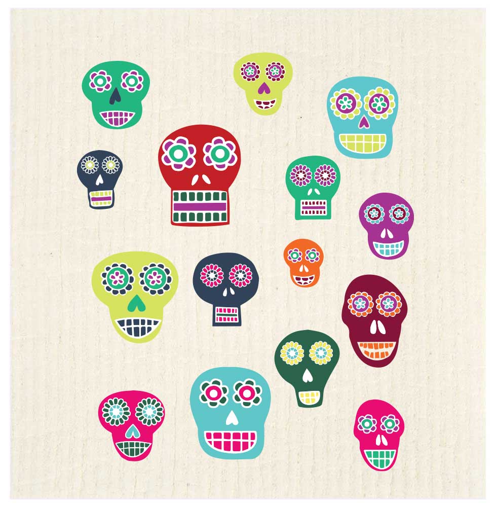 Sugar Skulls Swedish Dishcloth