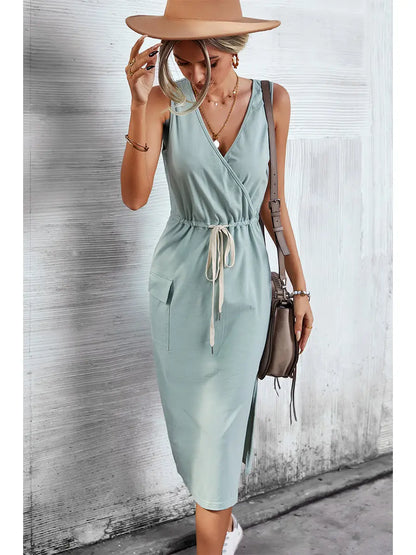 V Neck Sleeveless Dress