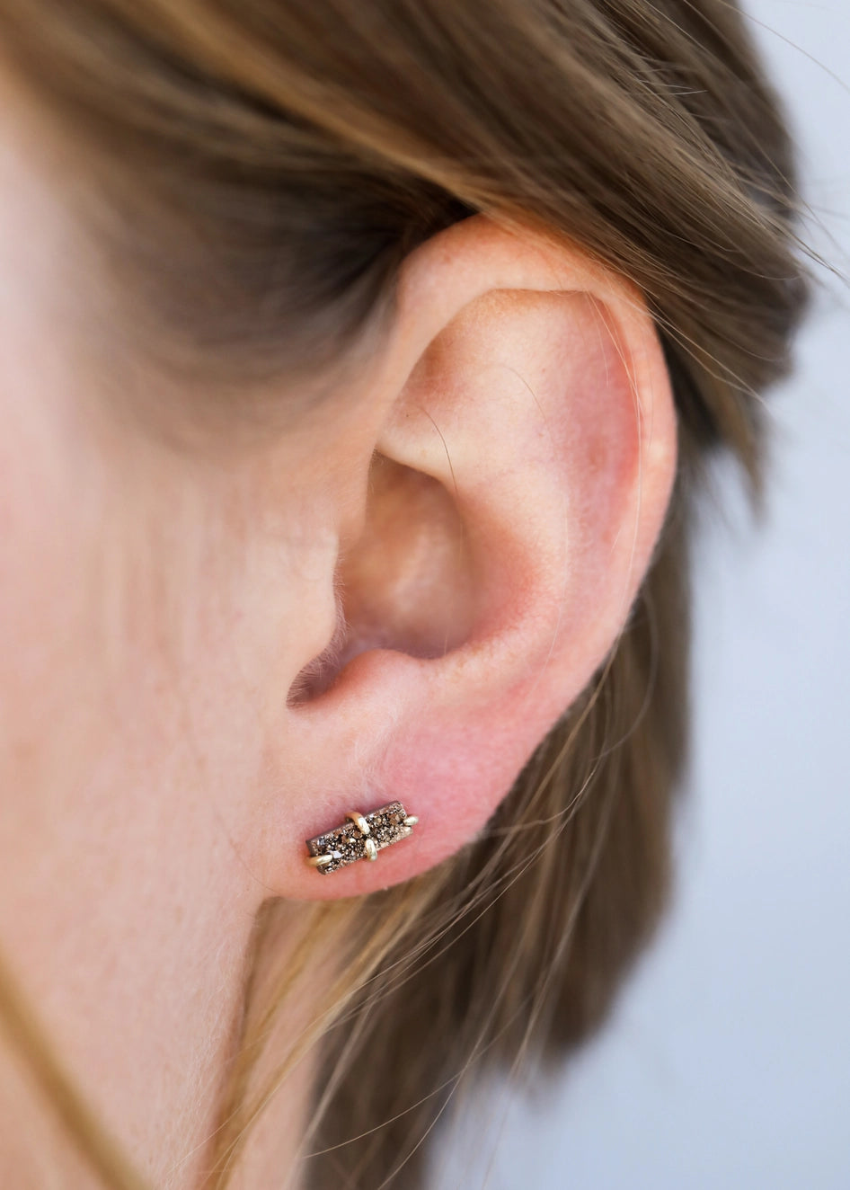 Druzy Bar Earring