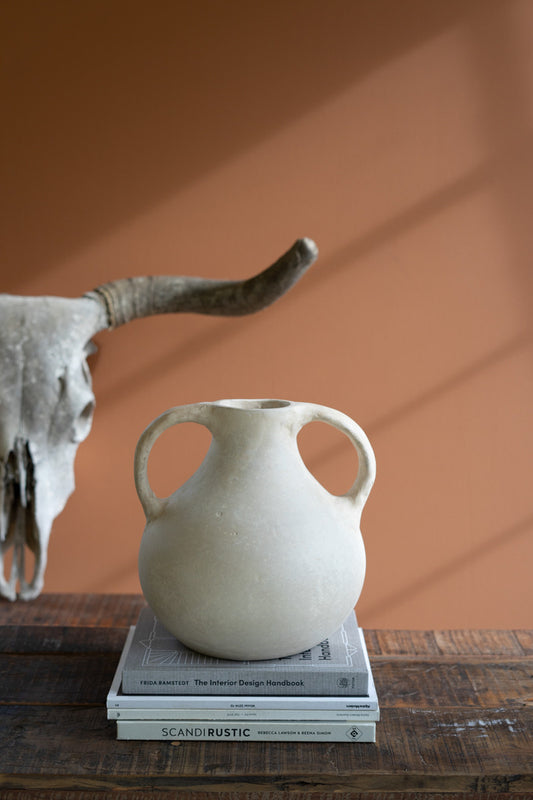 Paper Mache Vase with Two Handles