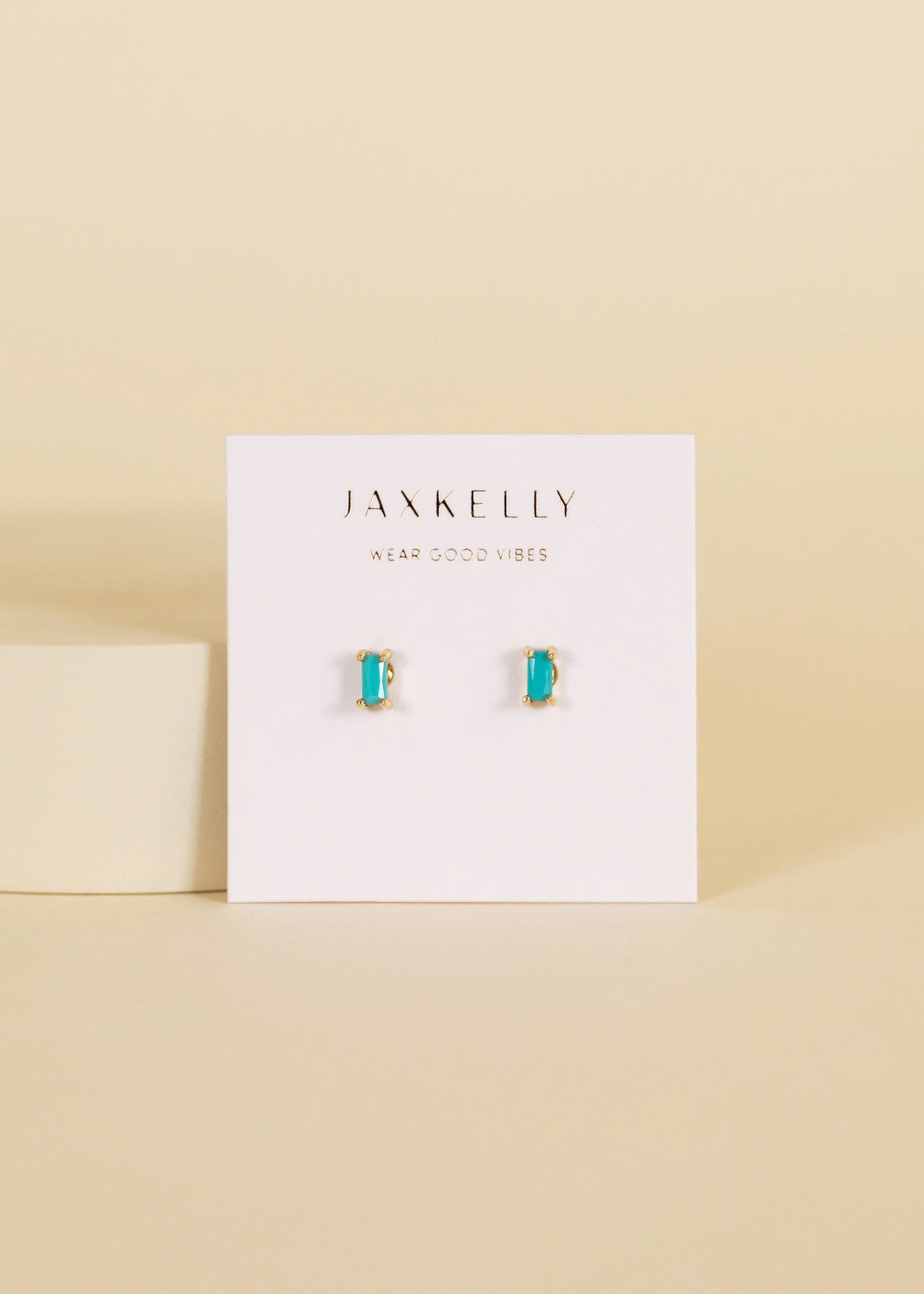 Turquoise Baguette Gold Earrings