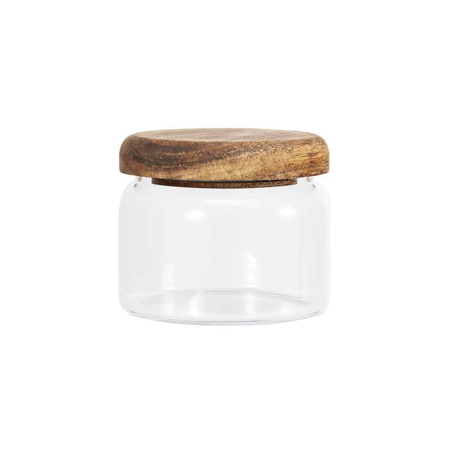 8 Oz. Glass Canister with Acacia Wood Lid