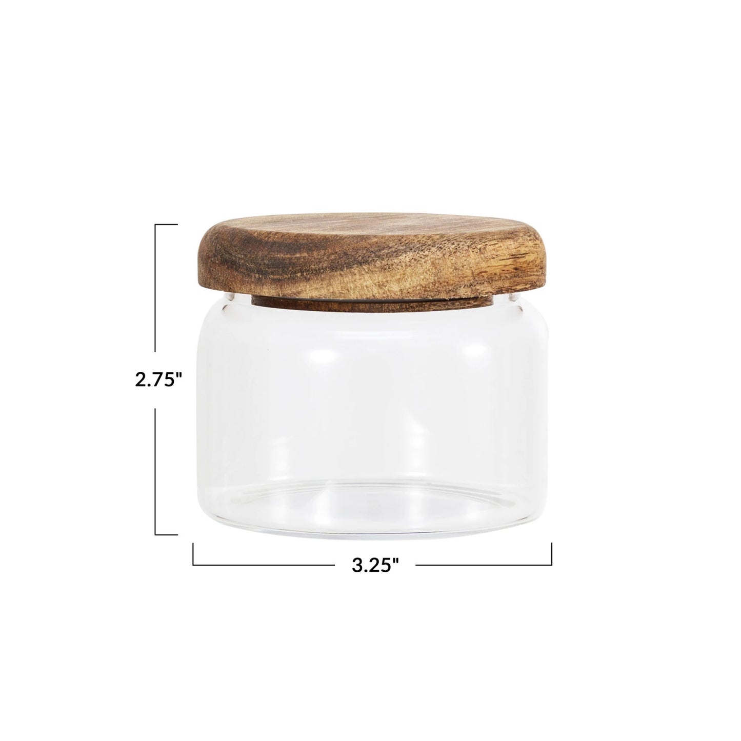 8 Oz. Glass Canister with Acacia Wood Lid