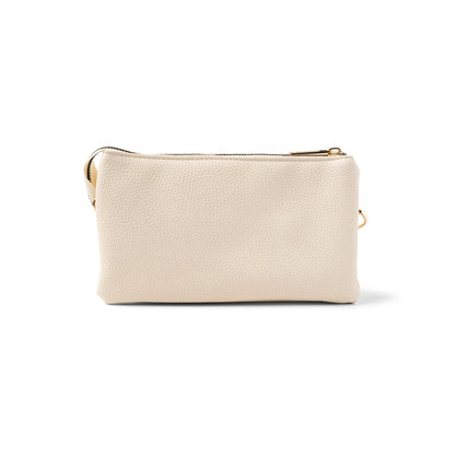 cream back view of kedzie eclipse wallet purse