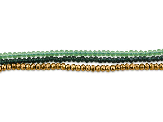 Green Belle 3 String Beaded Anklet