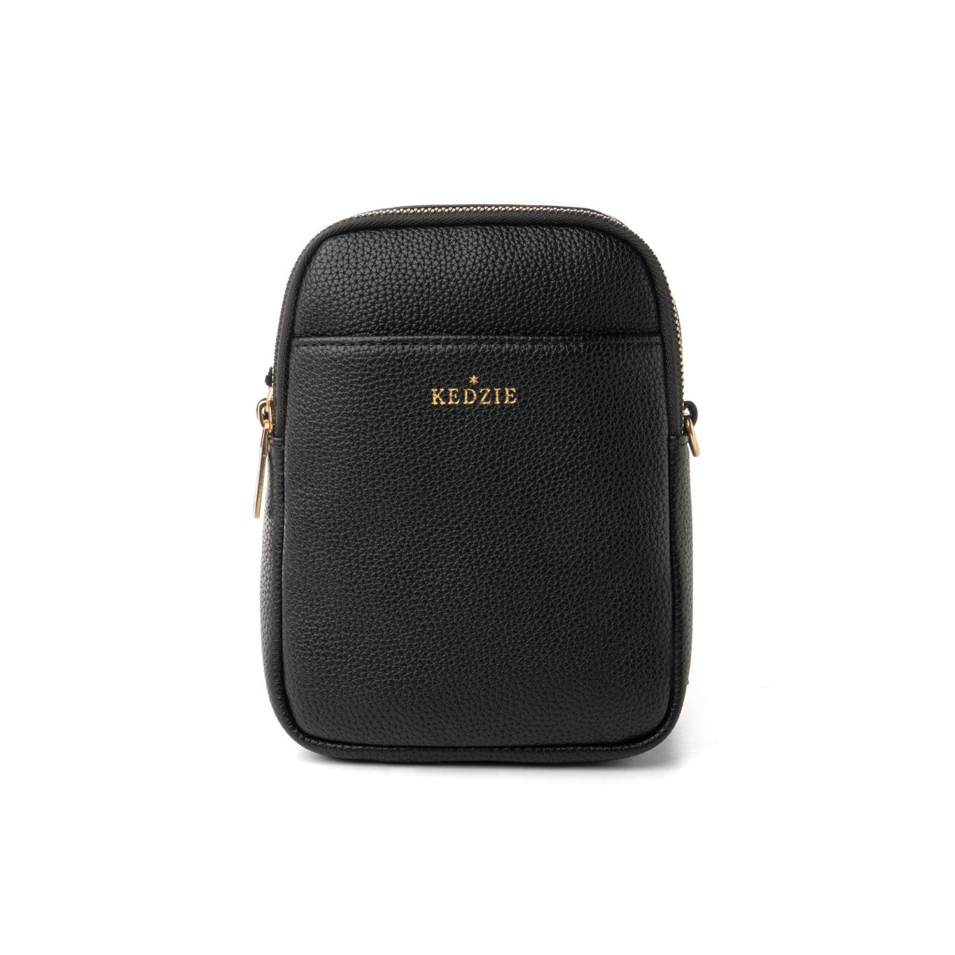 front of kedzie black solstice crossbody purse