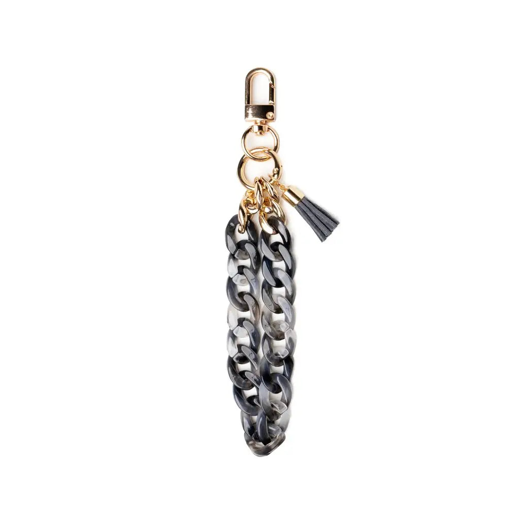black acrylic keychain with easy swivel clip
