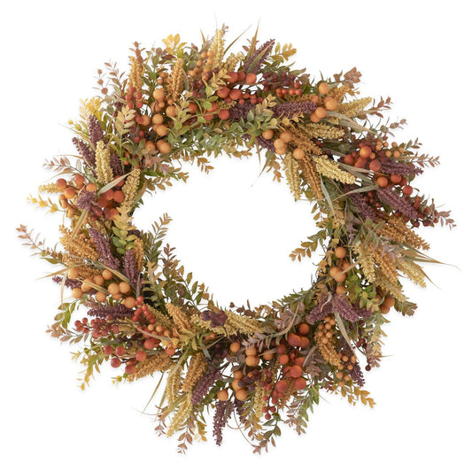 Burgundy Cream Seed Berry Wreath