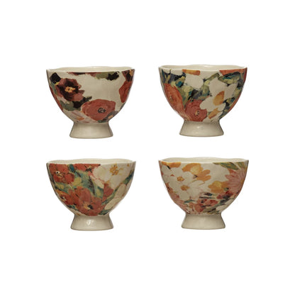 Footed Floral Dishes