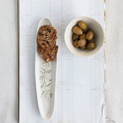 Botanical Debossed Stoneware Tray