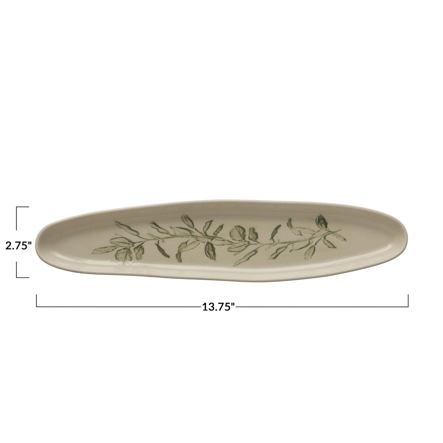 Botanical Debossed Stoneware Tray