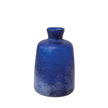Sandblasted Blue Vase